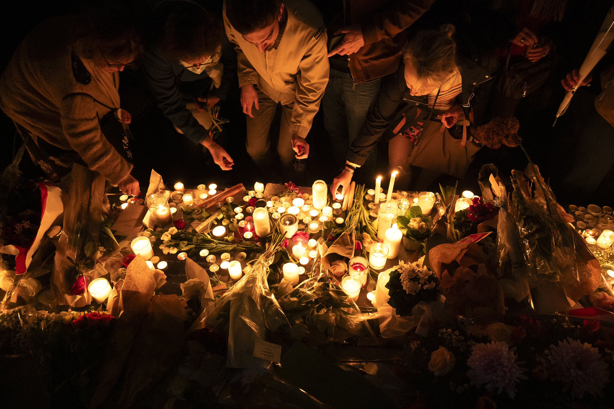 Commemoration marking the 10th anniversary of the November 2015 Paris attacks, Place de la Republique, Paris, November 2025.