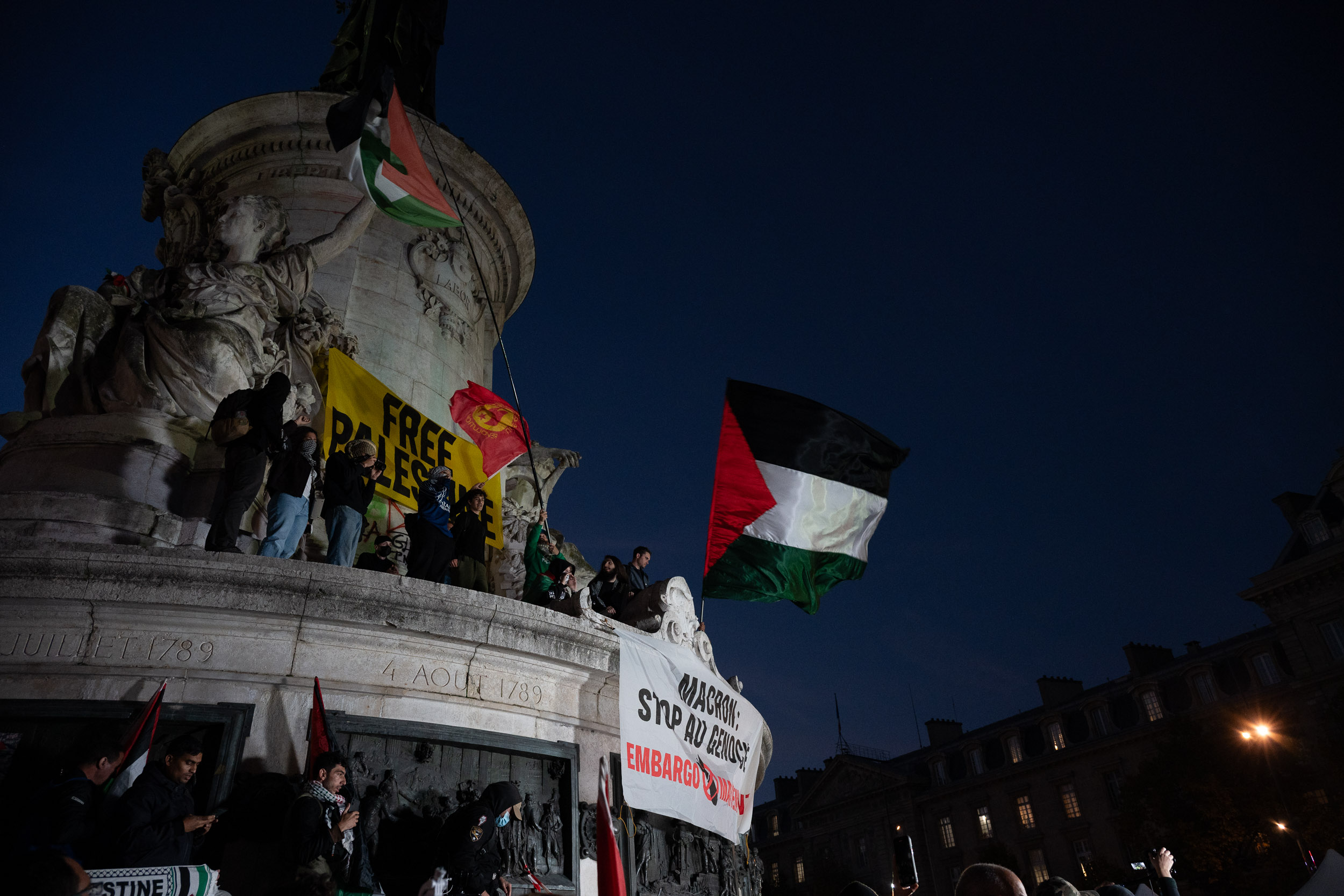 Return of the French delegation from the Global Sumud Flotilla, Paris, October 2025.