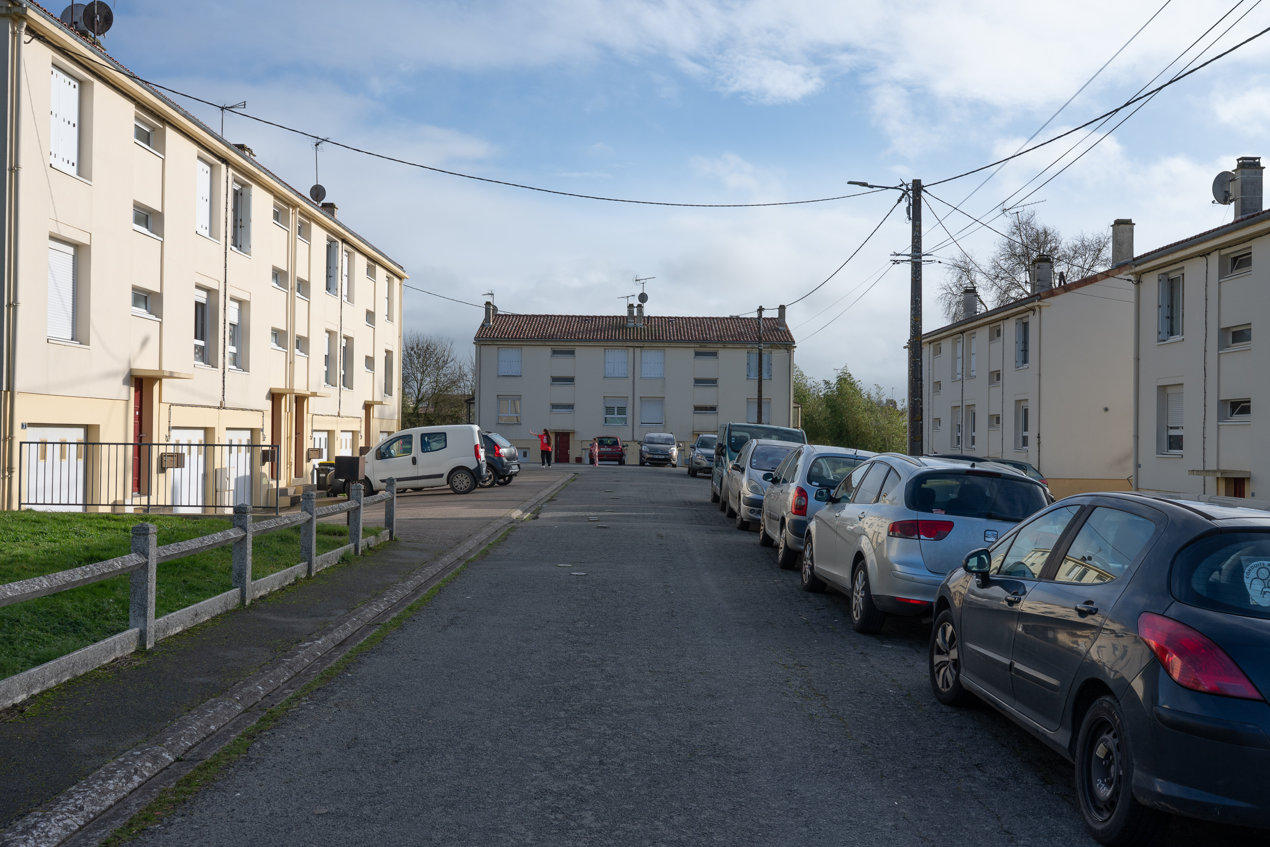 Residential street in a housing estate.