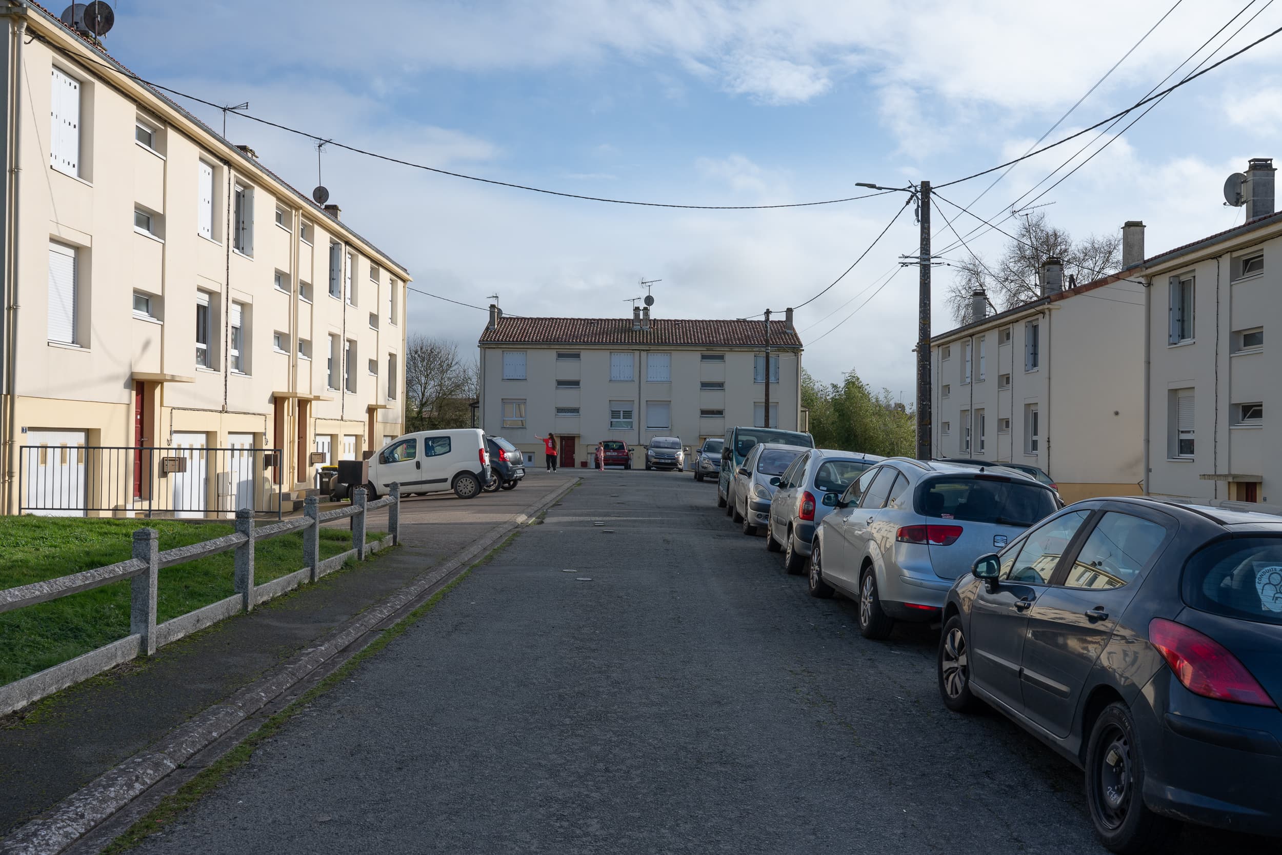 Residential street in a housing estate.